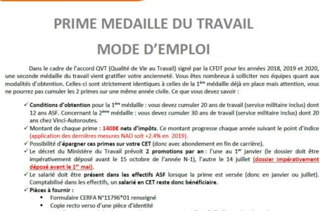 MEDAILLE du TRAVAIL : Mode d’emploi