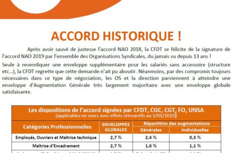 NAO 2019 : Accord historique