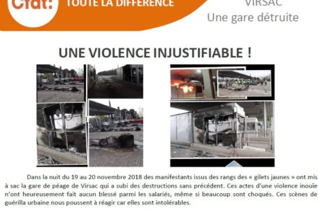 VIRSAC UNE GARE DETRUITE : une violence injustifiable