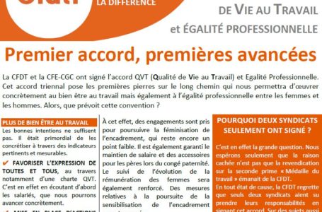 Signature ACCORD QVT / Médaille du Travail : 1er accord, 1ères avancées