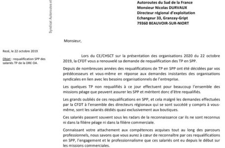 La CFDT OA demande la requalification des TP affectés aux boutiques en SPP