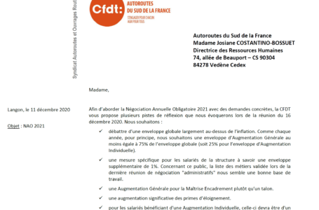 NAO 2021 : les revendications de la CFDT