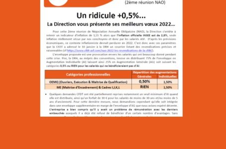 NAO 2022 : beaucoup trop éloignée de l’inflation !